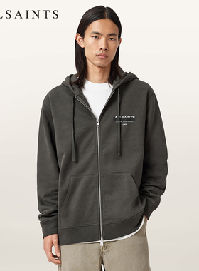 ALLSAINTS男士连帽卫衣拉链衫宽松时尚印花2026年春季M025ND