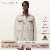 ALLSAINTS女士水洗牛仔连衣裙长袖 W154DD 新款 衬衫 短裙2025年秋季