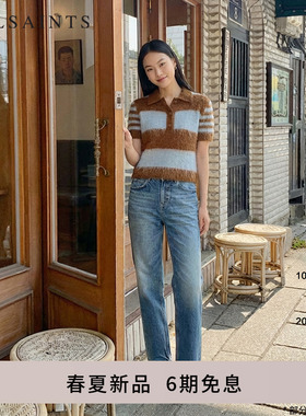 ALLSAINTS女士洋气针织衫CLEM羊毛混纺短袖毛衣2026春季新款