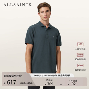 修身 新款 羊头Polo衫 T恤2025秋季 M075PB 简约短袖 ALLSAINTS男士
