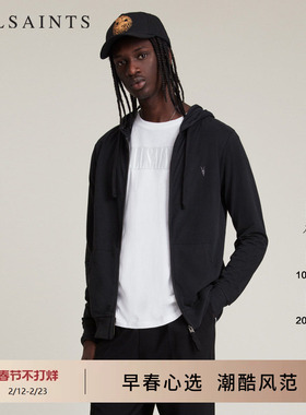 ALLSAINTS男士连帽外套拉链开衫卫衣官方羊头刺绣春季款MF028H