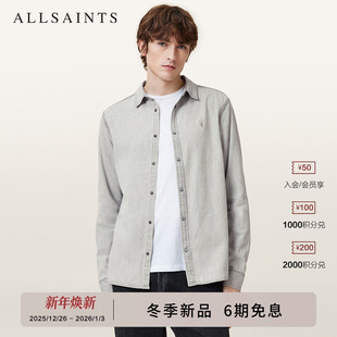 M165SB 商务羊头衬衣2025秋冬新款 ALLSAINTS男士 水洗牛仔衬衫