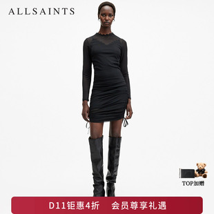 ALLSAINTS女士设计感连衣裙时尚贴身小黑裙秋季女装W241DB