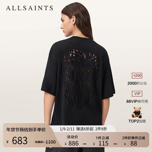 ALLSAINTS女士率性短袖T恤后背镂空宽松款2025秋季新款W065JD