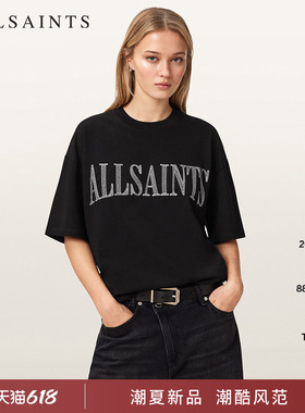 ALLSAINTS女士时尚短袖T恤DASH印花Logo宽松上衣2026夏季新款