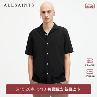 M015SA 衬衫 新款 简约羊头衬衣2024夏季 ALLSAINTS男士 纯色短袖