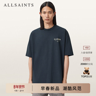 ALLSAINTS男士宽松短袖T恤Logo印花UNDERGROUND上衣2026春新款
