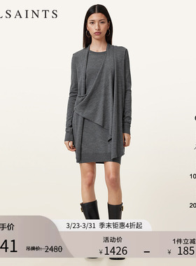ALLSAINTS女士羊毛假两件连衣裙针织短裙子2026年春季女装W071DC