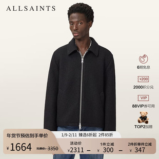 ALLSAINTS男士时尚夹克短款羊毛呢大衣拉链外套2025冬新款M011OD