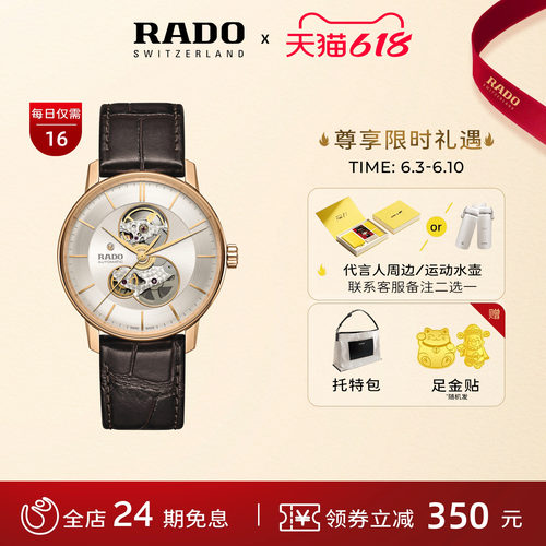 Rado雷达晶璨镂空皮带机械男表