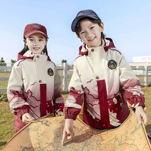 小学生冲锋衣校服三件套冬季 运动会服装 幼儿园园服班服秋冬款 套装