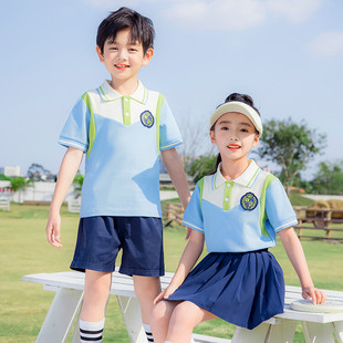 幼儿园园服夏季 61英伦风女童学院风班服小学生校服套装 儿童毕业照