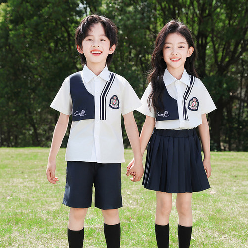 幼儿园园服夏装学院小学生校服班服毕业服衬衫套装儿童合唱演出服