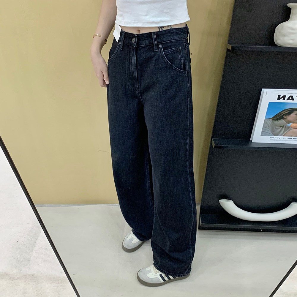 南北家 宽松廓形牛仔裤女装男装弯刀镰刀裤子25秋冬新款S479000