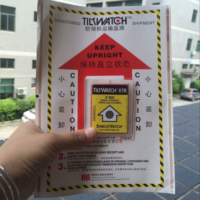 美国TILTWATCH小房子物流不干胶标签防倾斜显示标签倾斜指示标签
