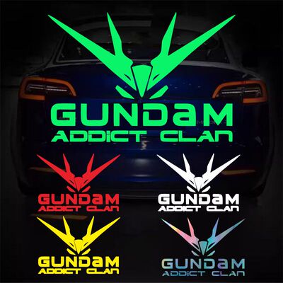 新版高达头像贴纸汽车电动车贴GUNDAM电脑箱包防水反光汽车贴纸