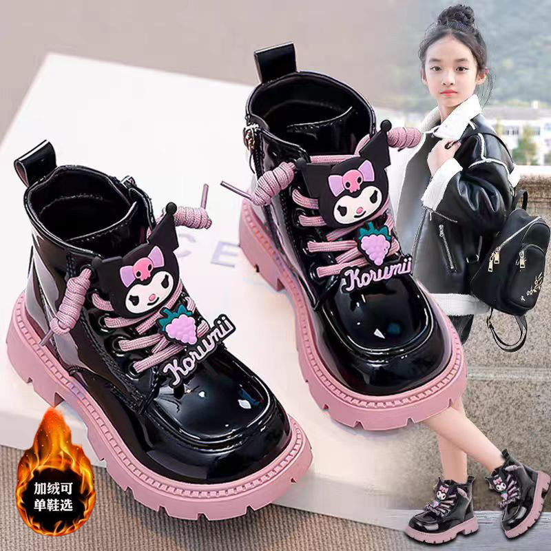 女童可爱卡通玩偶纯色马丁靴2025年春季时尚儿童中大童侧拉链单靴,童鞋/婴儿鞋/亲子鞋,皮靴,淘宝优惠券,粉丝福利购,淘宝优惠卷