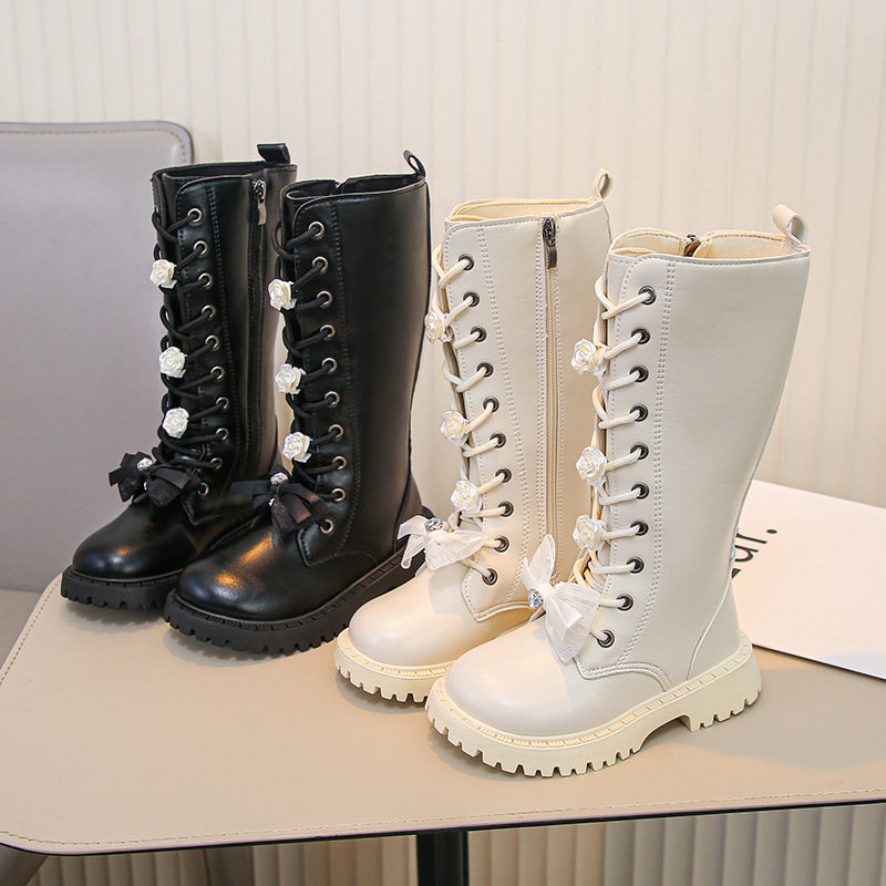 女童靴子秋季长筒靴2025新款儿童鞋长靴黑色秋冬加绒马丁高筒皮鞋,童鞋/婴儿鞋/亲子鞋,皮靴,淘宝优惠券,粉丝福利购,淘宝优惠卷