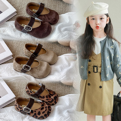 儿童可爱豹纹小单鞋2025年秋季