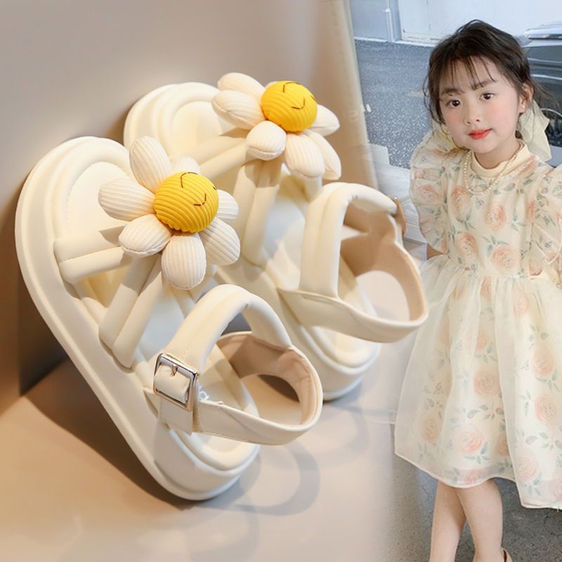 真皮女童时尚凉鞋夏季软底2025新款儿童花朵公主鞋宝宝网红爆款沙