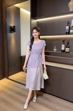 2026夏季新款时尚百搭显瘦两件套碎花连衣裙女气质范小资范高级潮