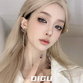 DIGU气质金色复古金色大圆圈耳环女欧美风独特设计感耳圈小众耳饰