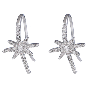 满钻六芒星耳钉2022年新款潮高级感小巧精致U型耳针耳环耳饰女