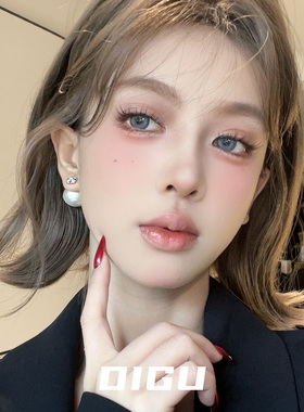 DIGU前后式微镶闪钻十字架珍珠耳环轻奢高级感耳钉法式复古风耳饰