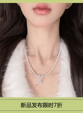 精致优雅温柔粉色珍珠项链轻奢