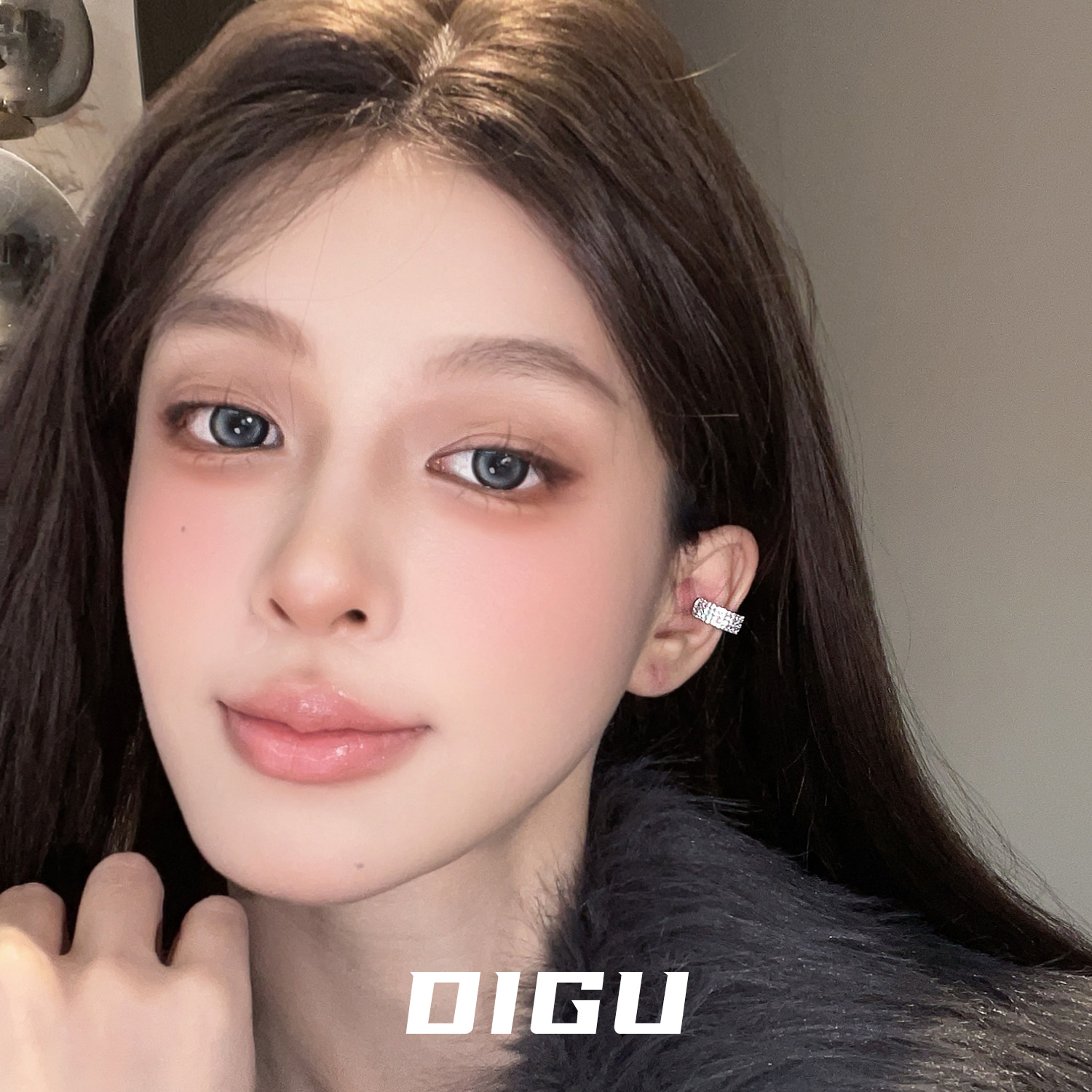 超闪！简约百搭满钻耳夹精致微镶