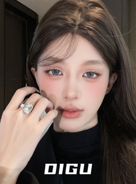 法式简约镶钻开口戒指秋冬茶色