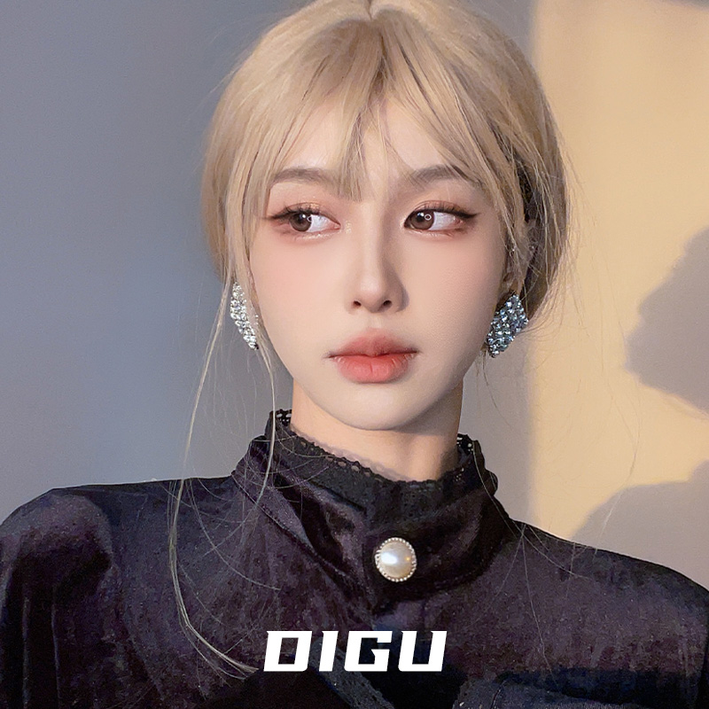 嘀咕家轻奢气质满钻方形耳钉