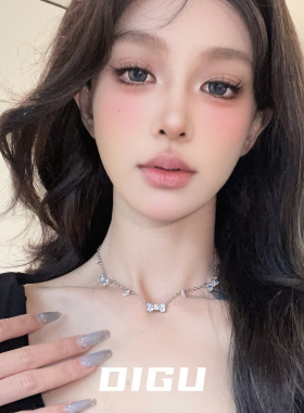 法式浪漫少女蝴蝶结项链轻奢甜美