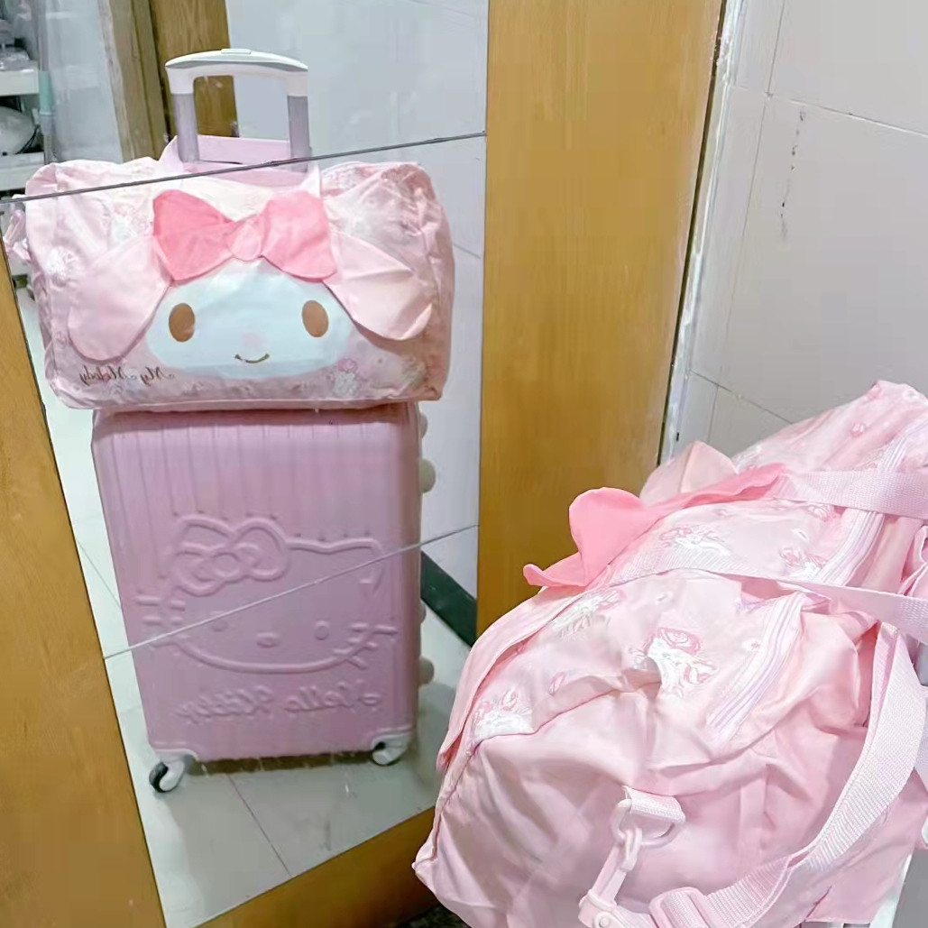 【颜艺逗逗】摺叠旅行袋美乐蒂玉桂狗布丁狗库洛米KT猫可挂行李箱
