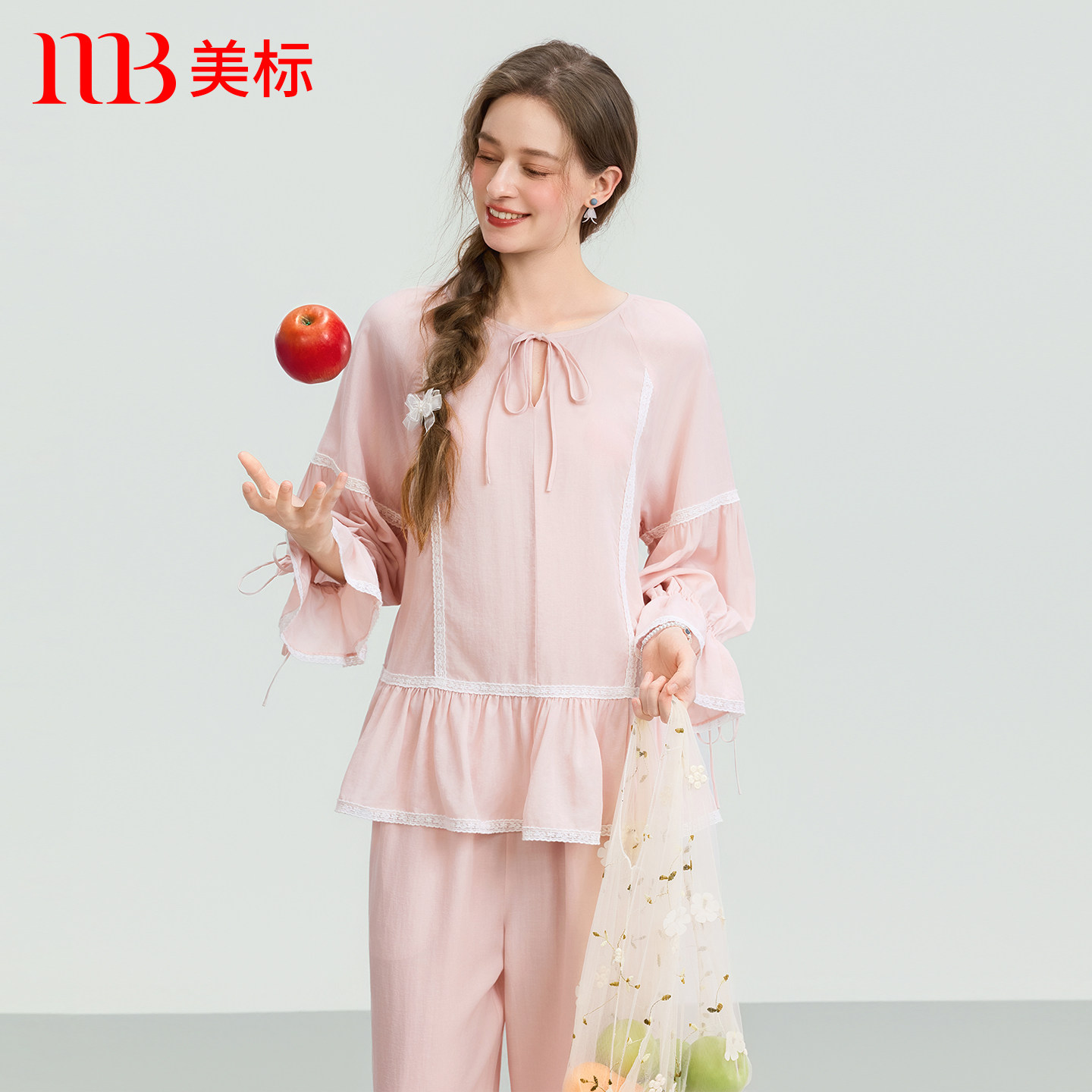 美标2026春夏九分袖睡衣套装女莱赛尔亚麻宽松可外穿甜美家居服,女士内衣/男士内衣/家居服,睡衣/家居服套装,淘宝优惠券,粉丝福利购,淘宝优惠卷