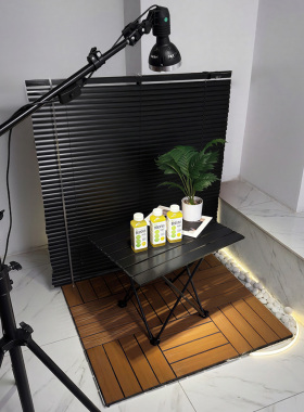ins黑色百叶窗 造景桌拍带货场景搭建布置小角落改造地板墙面装饰