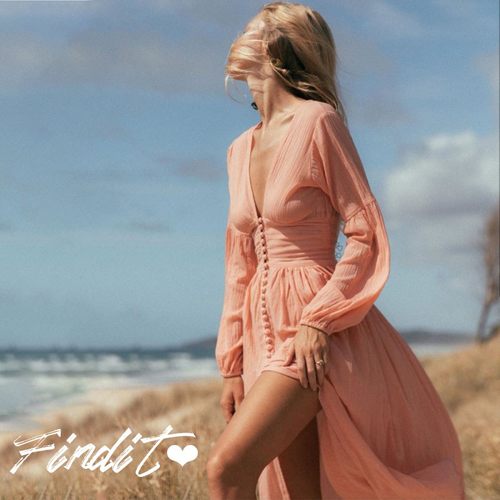 欧美大摆裙纯色扣子开叉新款