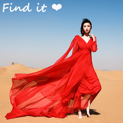 find纯色复古挂脖大摆裙