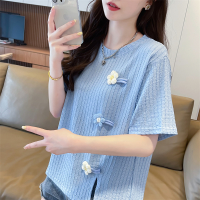 不规则短袖t恤女宽松百搭