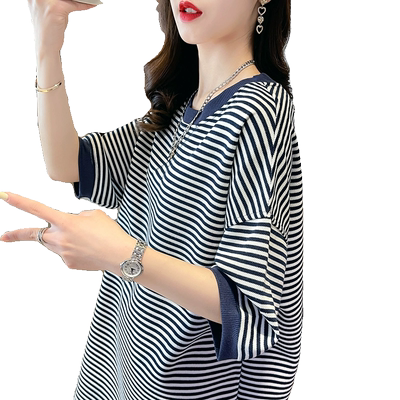 短袖t恤女慵懒风薄款中长款