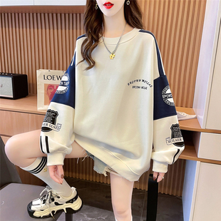 设计感小众早春薄款 宽松大码 撞色棒球服上衣外套 韩版 卫衣女春秋季
