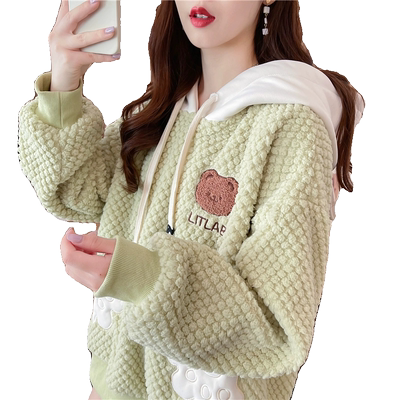 小个子加绒加厚羊羔毛外套女