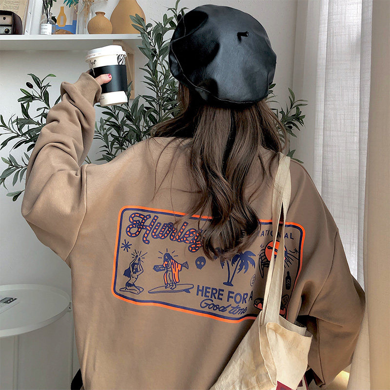 ins Sweater Autumn and winter Korean Edition Easy Harajuku bf Lazy Plush thickening Early autumn Long sleeve jacket coatin the Women's clothing/Boutique , Large size women  category - from Buy2taobao.com to provide professional Taobao agent buy service