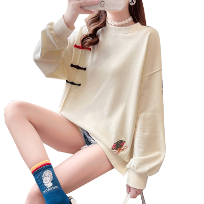 设计感小众初秋卫衣女春秋季韩版宽松ins薄款早秋绑带上衣外套潮