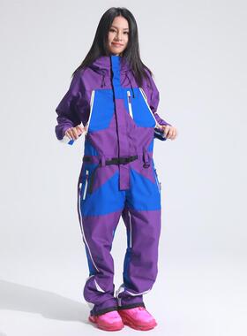 2526新款ltvt连体滑雪服套装女男单双板专业防水保暖上衣裤装备