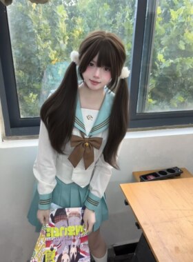 甜盐蜜屿原创正版薄荷绿jk水手服