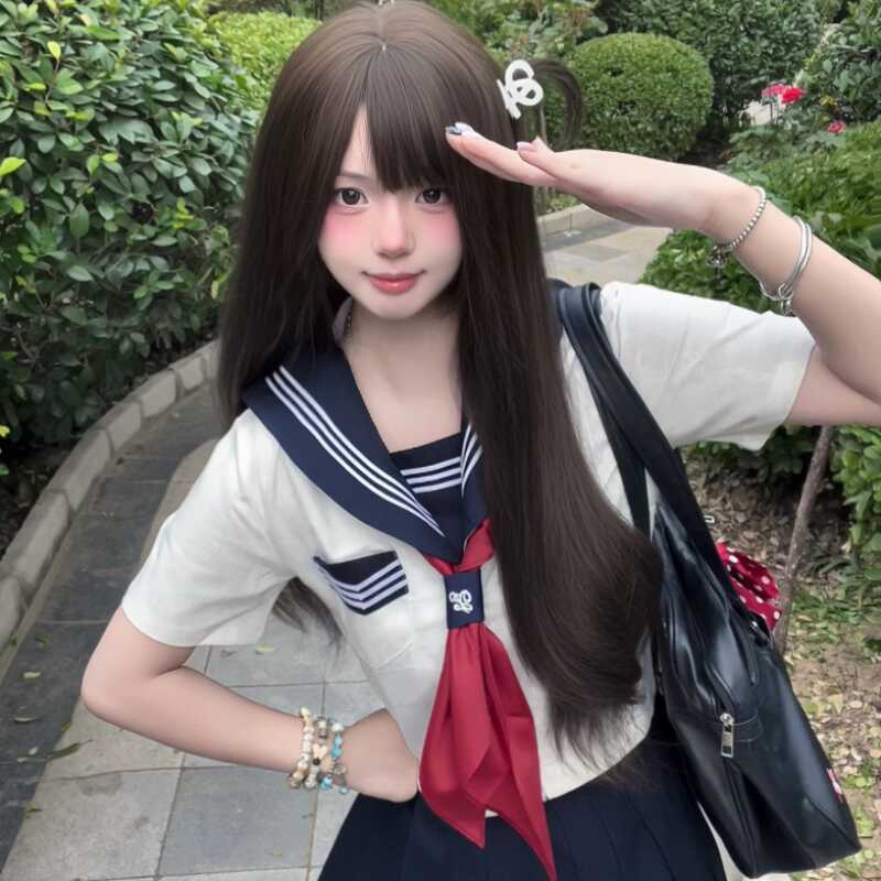 正统基础款水手服白三本jk制服