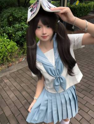 原创正版蓝三本基础款短袖水手服