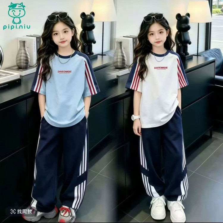 女童夏装套装2026新款儿童韩系超好看穿搭大童女孩网红运动两件套