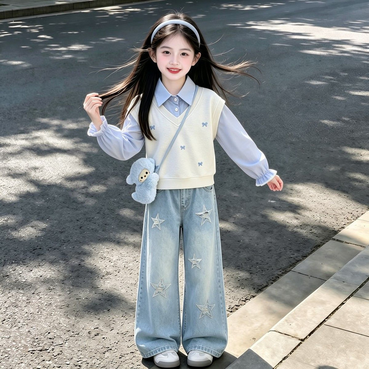 女童秋季套装2026新款超好看初中生女孩韩系穿搭大童秋装儿童衣服